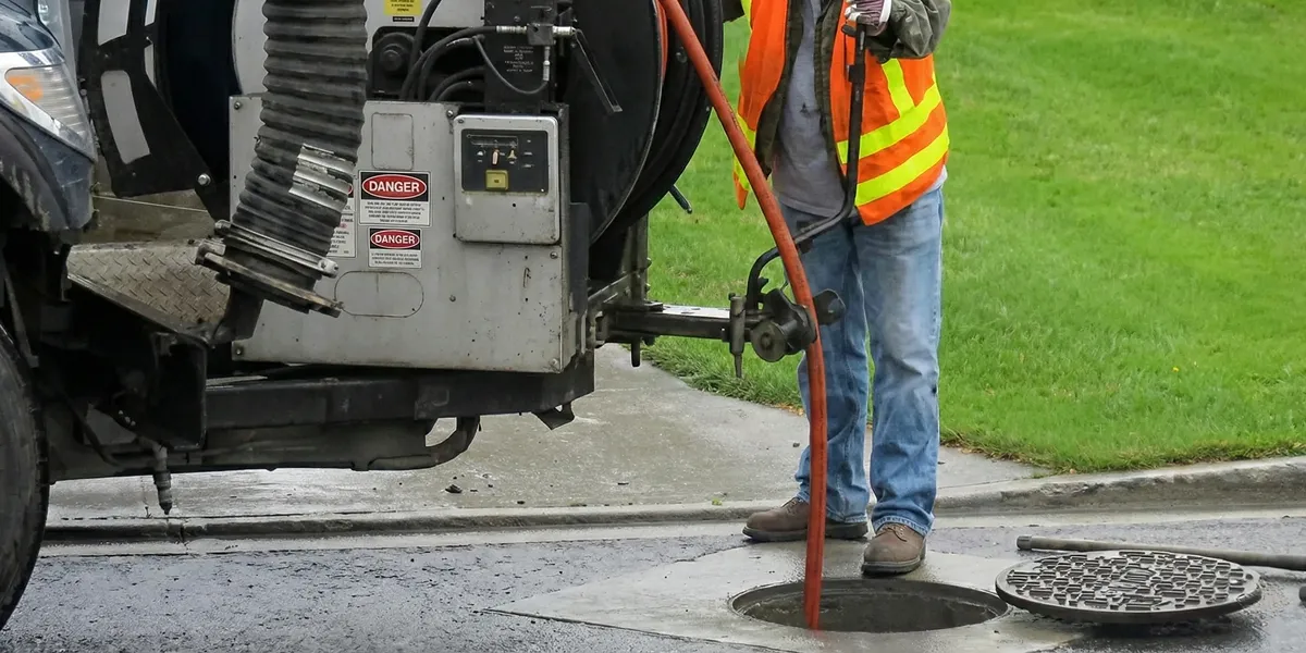 sewage clean up professionals using industrial equipment to remove contaminated wastewater in Worcester, MA